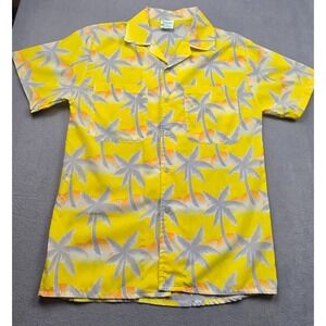 Vintage Tropicana Men's SMALL Hawaiian Tropical Shirt Button Down Yellow 90's